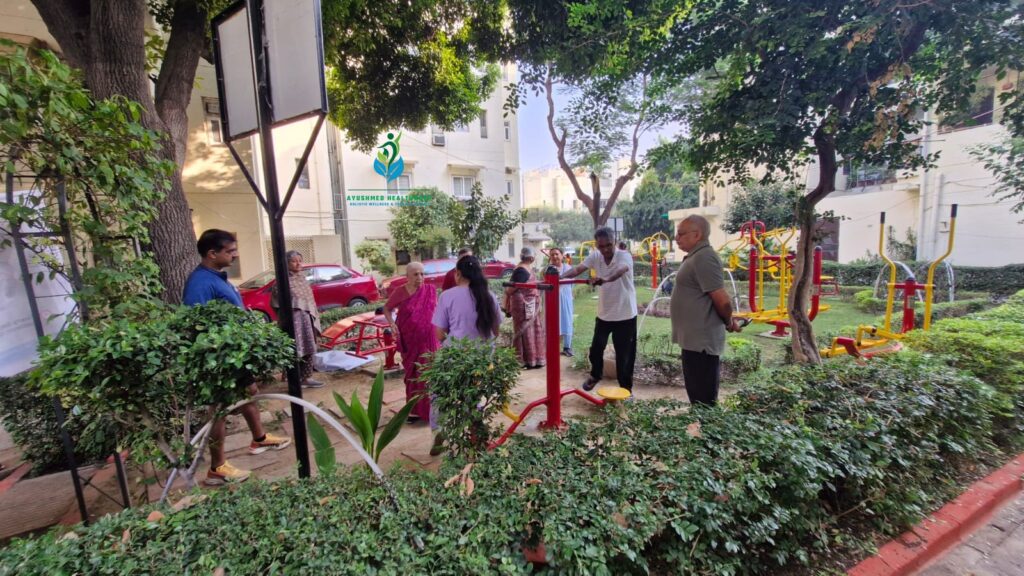 A Training Session on Open Gym Equipment at Park