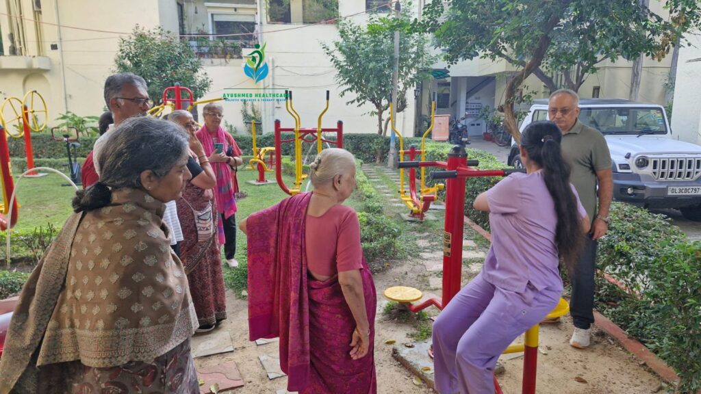 A Training Session on Open Gym Equipment at Park
